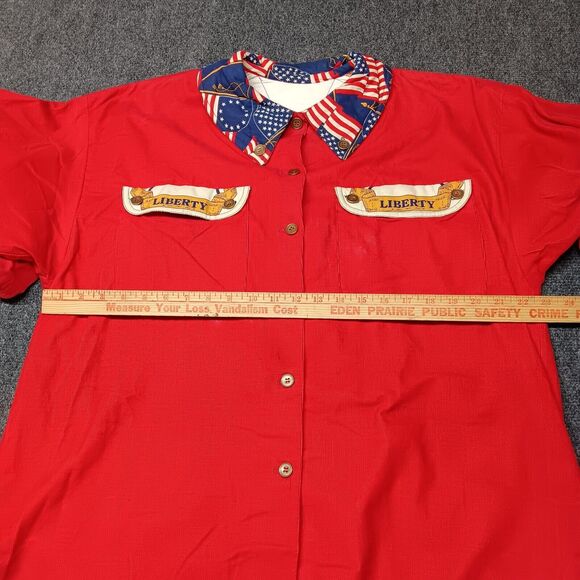 Vintage Liberty Shirt Women Extra Large Red Corduroy Western Collared Rodeo - Picture 6 of 7